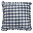 thumbnail image 1 of The Pioneer Woman Woven Gingham Ruffle Decorative Pillow, 20 in x 20 in, Blue, 1 of 7