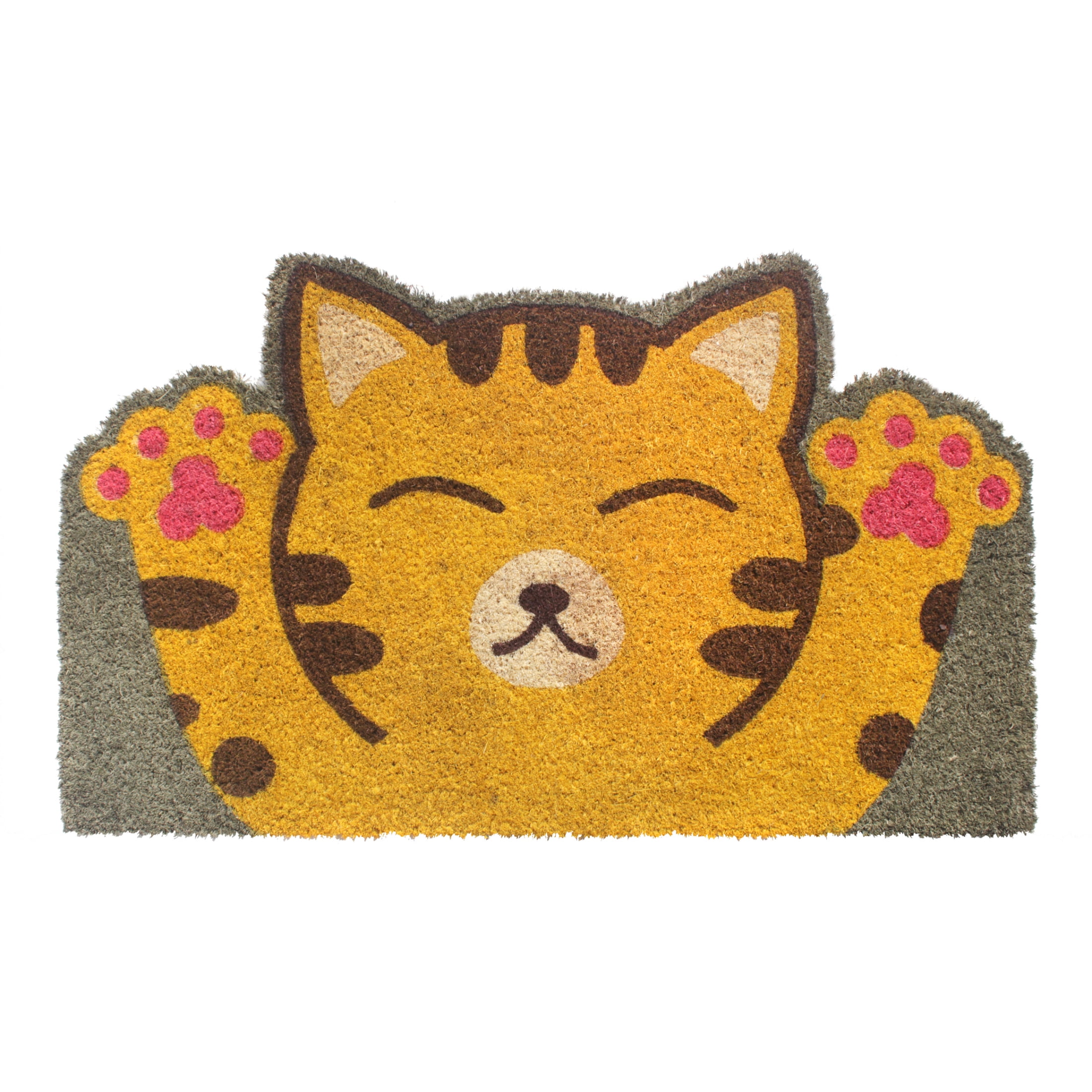 RugSmith Happy Cat Doormat - 18"x30", Indoor/Outdoor Mat, Cute Pet-Themed Doormat, Multi Machine Tuffed