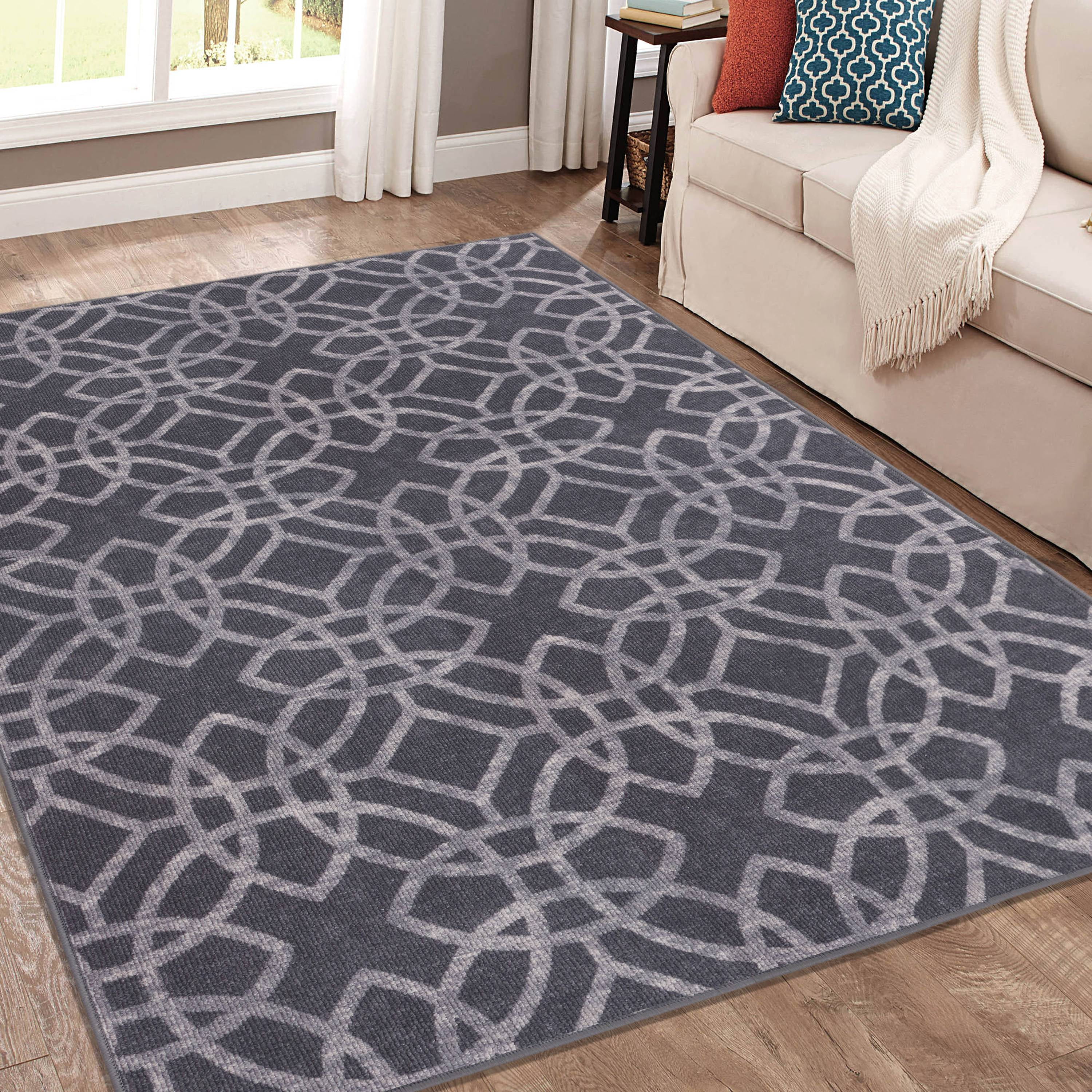 RugSmith Jezebel Gray Modern Trellis Area Rug, 7'6" x 9'6"