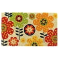 thumbnail image 1 of RugSmith Machine Tufted Folk Flowers Indoor and Outdoor Coir Doormat, 18" x 30", 1 of 5