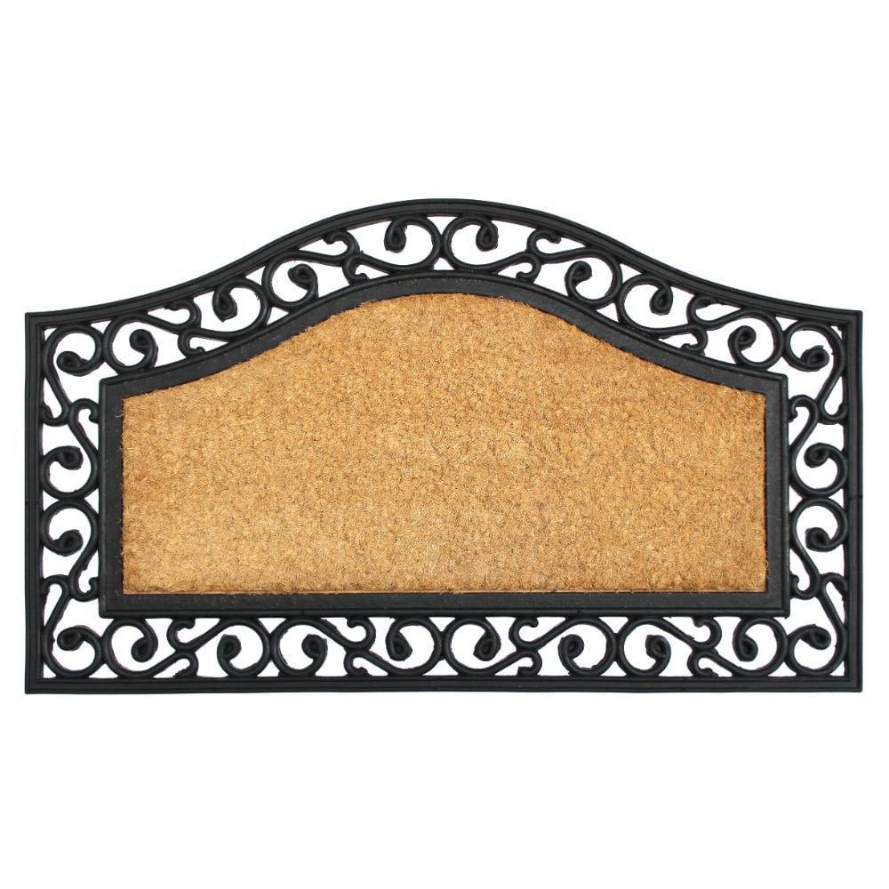 Rugged Non-Slip Black Coir and Rubber 18" x 30" Outdoor Doormat