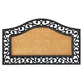 thumbnail image 1 of RugSmith Moulded Rubber Coir Irongate Trellis Striped Indoor and Outdoor Doormat, 18" x 30", 1 of 6