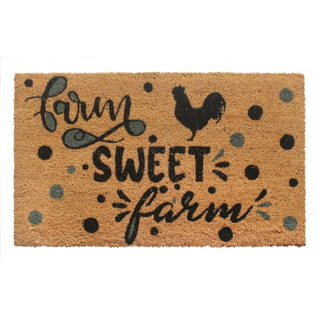 RugSmith Multi Machine Tufted Farm Sweet Farm Doormat, 18"x30"