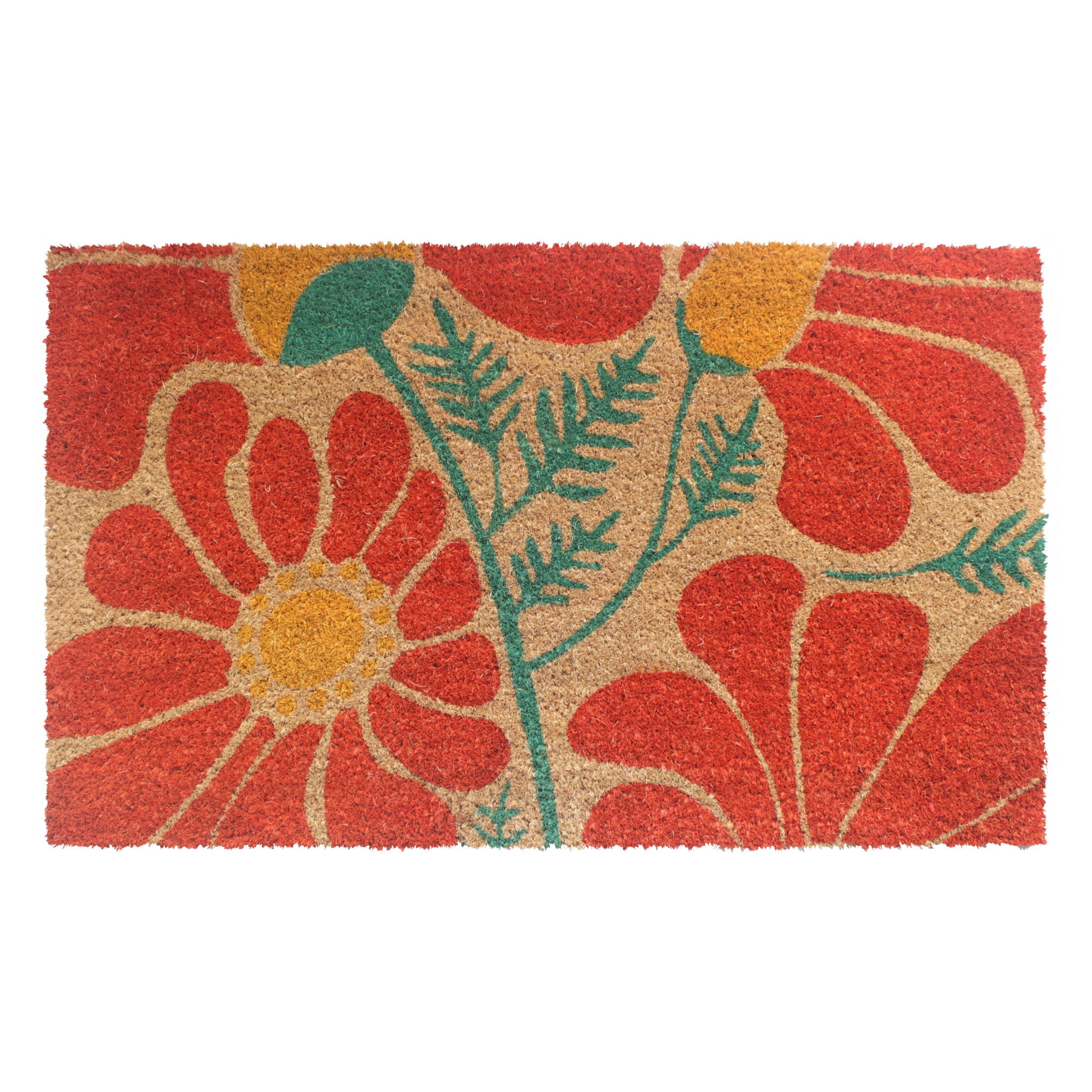 RugSmith Multi Machine Tufted Folk Flowers Doormat, 18"x30"