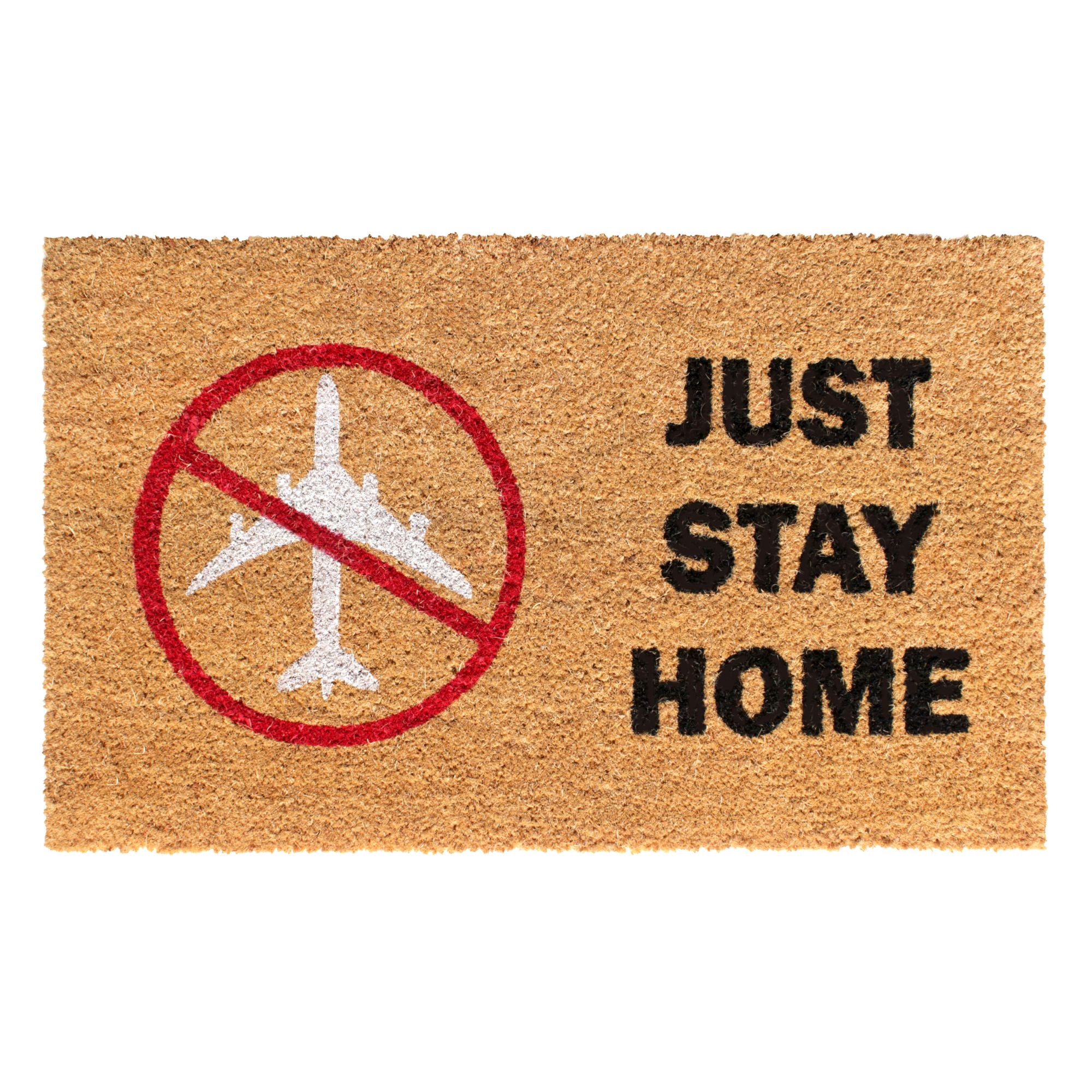 RugSmith Multi Machine Tufted Just Stay Home Doormat, 18" x 30"
