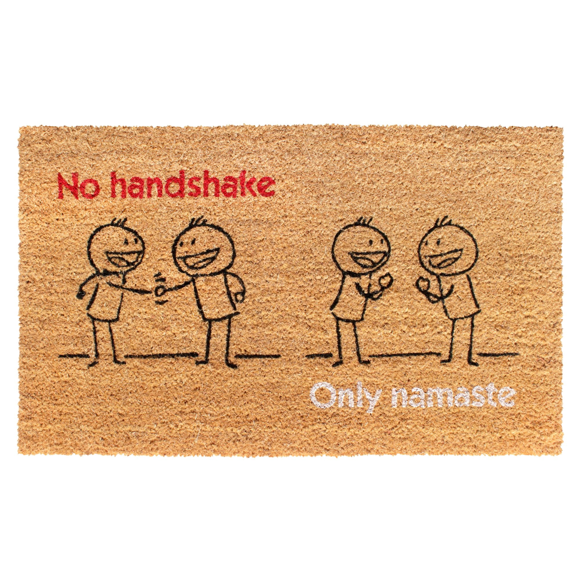 RugSmith Multi Machine Tufted No Handshake, Only Namaste Doormat, 18" x 30"