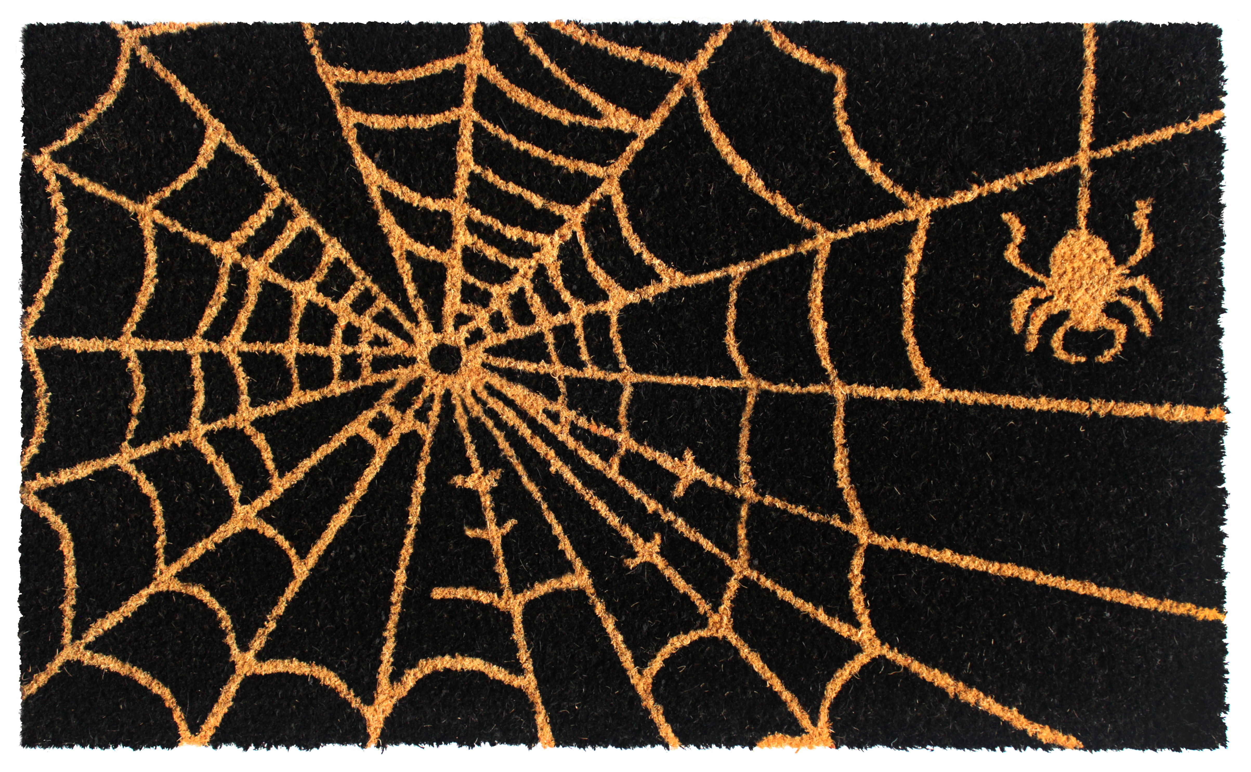 RugSmith Natural Machine Tufted Spider web Doormat, 18" x 30"