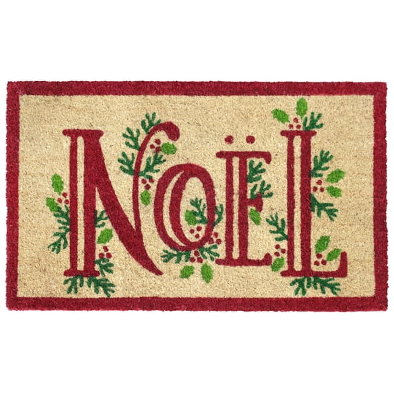 RugSmith Red Machine Tufted Noel Doormat, 18" x 30"
