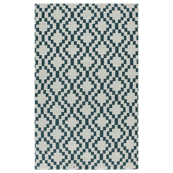 RugSmith Teal Trellis 20 in. X 36in. Anti-Fatigue Kitchen Mat - 20"x36"