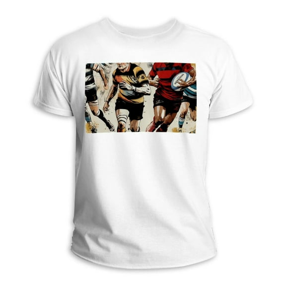 Rugby 100% Cotton Material | Comfortable Short Sleeve Shirt for Men | Casual Summer Top for Men | White Tee for Men | Lightweight and Durable Shirt for Daily Use