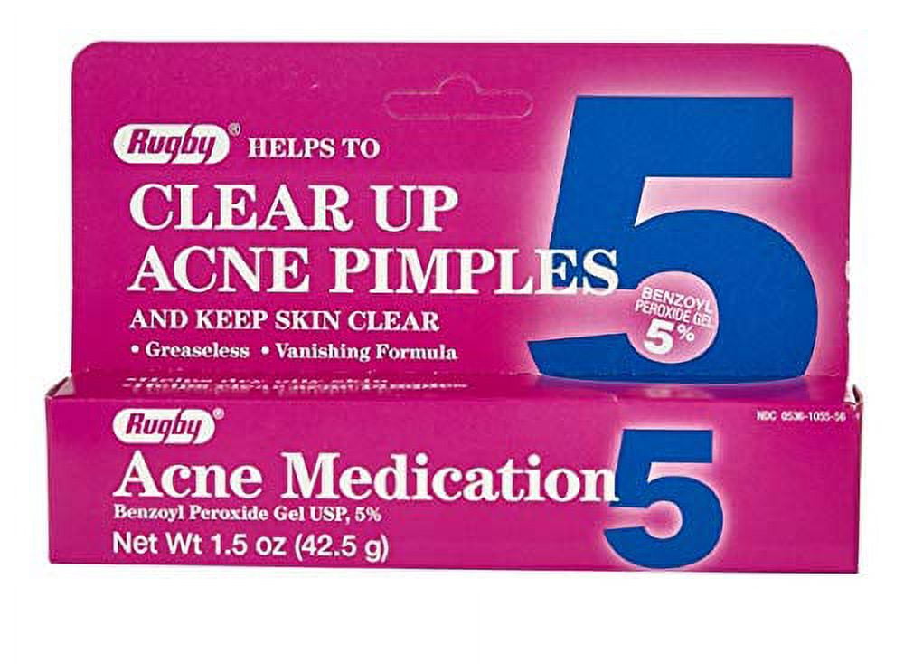 Rugby Acne Medication Benzoyl Peroxide 5 Percent Gel 1.5 Oz Acne Spot
