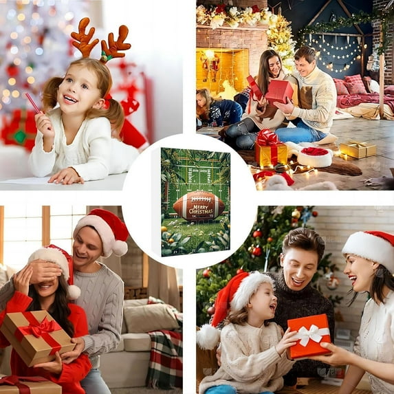 Rugby Advent Calendar Christmas Countdown Set 24 Days Holiday Celebration Sports Themed Toy for Kids and Fans