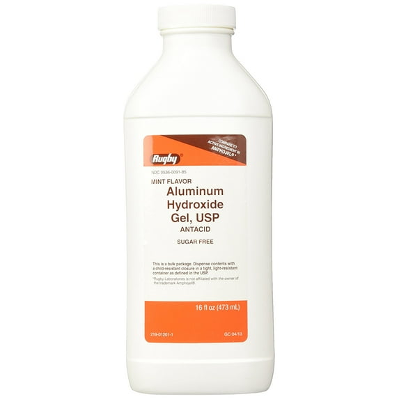 Rugby Aluminum Hydroxide Gel, OTC Medicine for Acid Indigestion, 16 oz