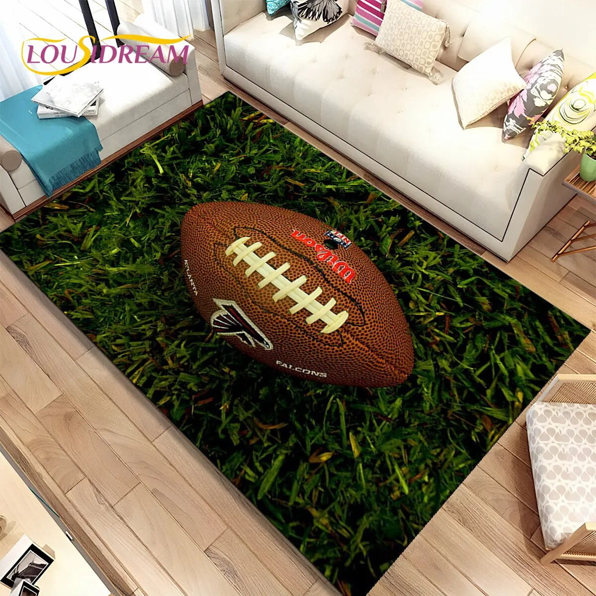 Rugby American Football Field Area Rug Carpet Rug for Living Room
