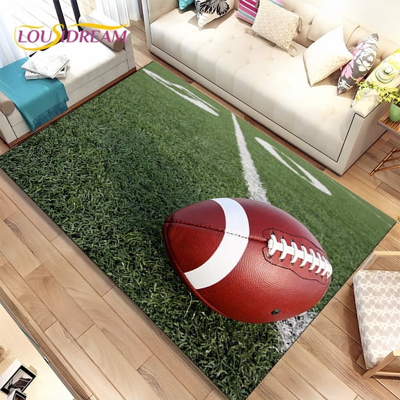 Rugby American Football Field Area Rug Carpet Rug for Living Room Bedroom Sofa Doormat ration kids Play Non-slip Floor Mat