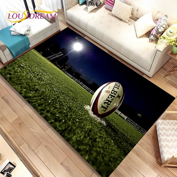 Rugby American Football Field Area Rug Carpet Rug for Living Room Bedroom Sofa Doormat ration kids Play Non-slip Floor Mat