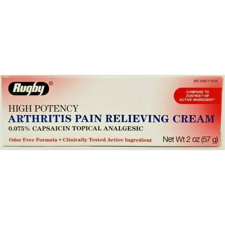 Rugby Arthritis Pain Relieving Cream High Potency, Odor Free, 2 oz, 6-Pack