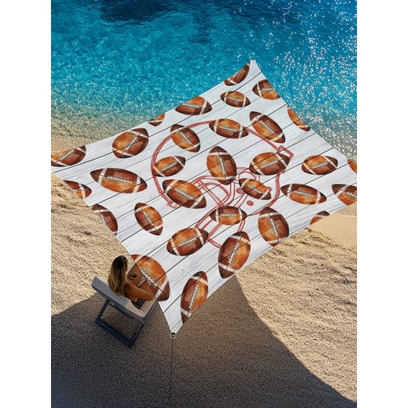 Rugby Balls Sun Shade Sail 8' x 10', Vintage Sport Gray Plaid Striped Abstract Rectangle Outdoor Sunshade Canopy, Waterproof UV Block Patio Covers for Garden Yard Beach