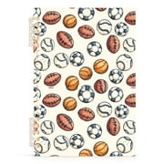 Rugby Baseball Soccer Basketball Notebooks 1-subject Journal 60 Sheets A5 College Ruled Paper Detachable Ring 8.3"x5.7"