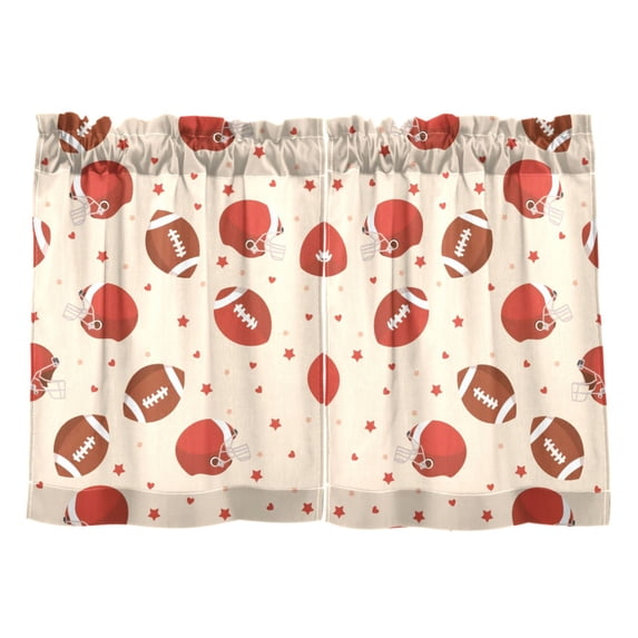 Rugby Cap Pattern Tier Curtains Tier Kitchen Living Room Bedroom Balcony 2 Panels 27x36 Inch