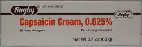 Rugby Capsaicin Cream Pain Relief 0.025% 2.1 Oz