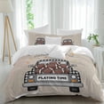 thumbnail image 1 of Rugby Car 4 Piece Duvet Cover Set Twin Size Fall Y'all Playing Time Fallen Leaves Vintage Linen Soft Bedding Set Comforter Cover, 1 Duvet Cover 1 Flat Sheets and 2 Pillowcases, 1 of 9