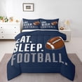 thumbnail image 1 of Rugby Comforter American Football Sports Bedding Set Women Men Blue Eat Sleep Football Comforter Set Ball Games Room Decor Twin Size Quilt Set 2Pcs, 1 of 7