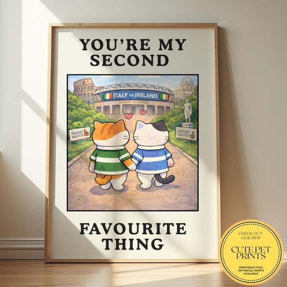 Rugby Couple Cute Sports Love Italy Ireland Rugby Romantic Sports Stadium Date Poster Unframed Paper Print