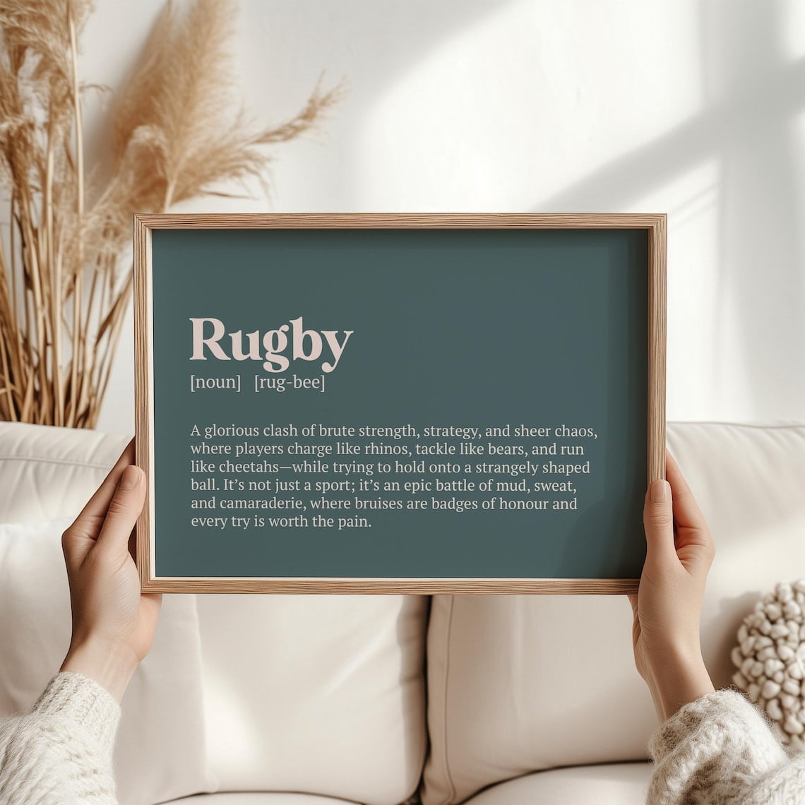 Rugby Definition Wall Art Print, Minimalist Sports Clubhouse Home Decor ...