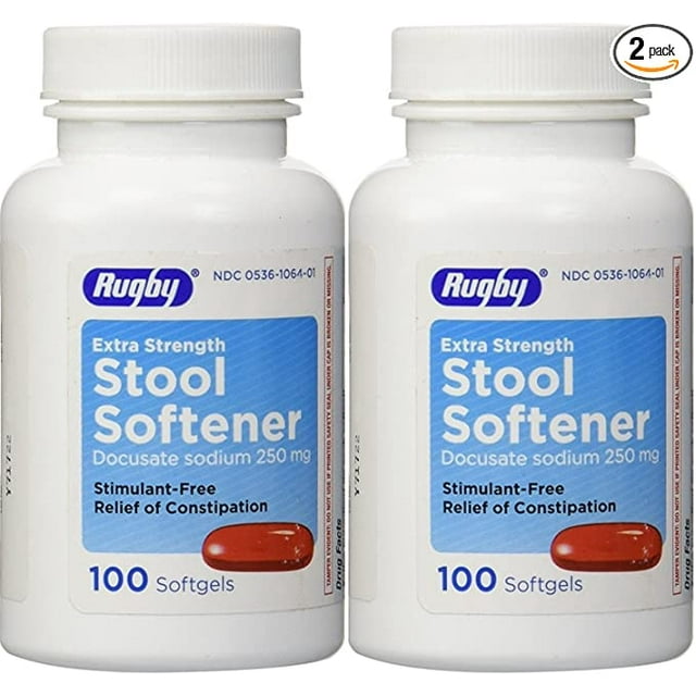 Rugby Docusate Sodium Stool Softener Extra Strength 250 mg. 100/Btl