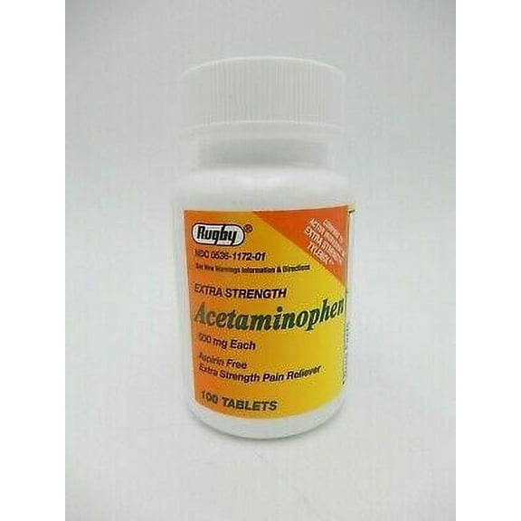 Rugby Extra Strength Acetaminophen Tablets 500 MG, 100 Tablets