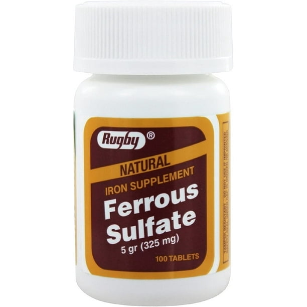 Rugby Ferrous Sulf Fc 325Mg/5Gm Tab Ferrous Sulfate325 Mg Red 100