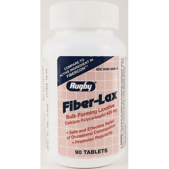 Rugby Fiber-Lax Constipation Relief 625mg -90 tablets