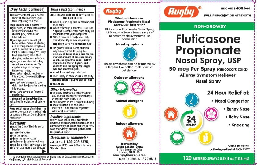 Rugby Fluticasone Propionate Nasal Spray, 50 mcg, 120 Sprays, 0.54 Fl. Oz.