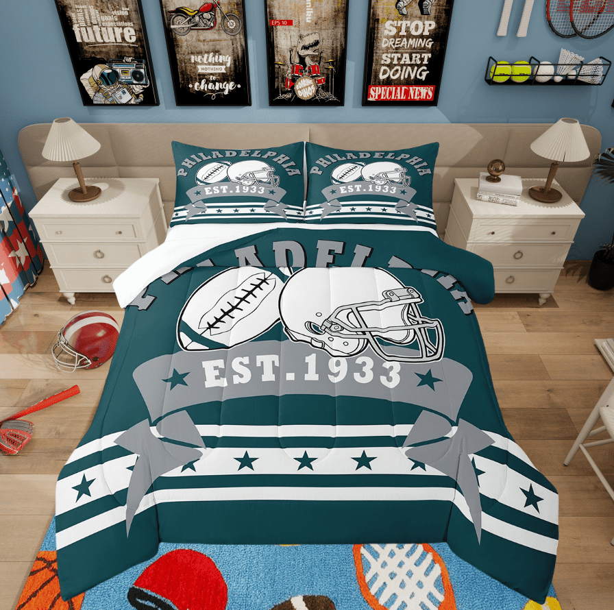 Rugby Football Team Comforter Set For Sports Bedding, American Football ...