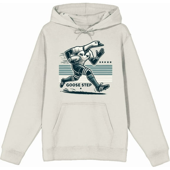 Rugby Goose Step Adult Black Long Sleeve Hoodie-Small