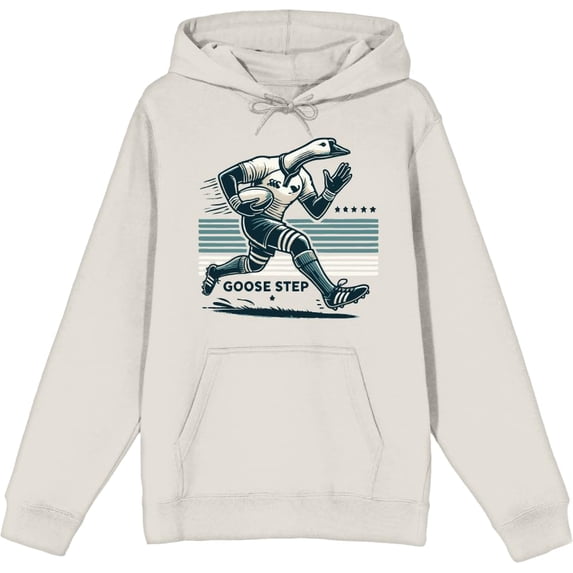 Rugby Goose Step Adult Blue Long Sleeve Hoodie-Medium
