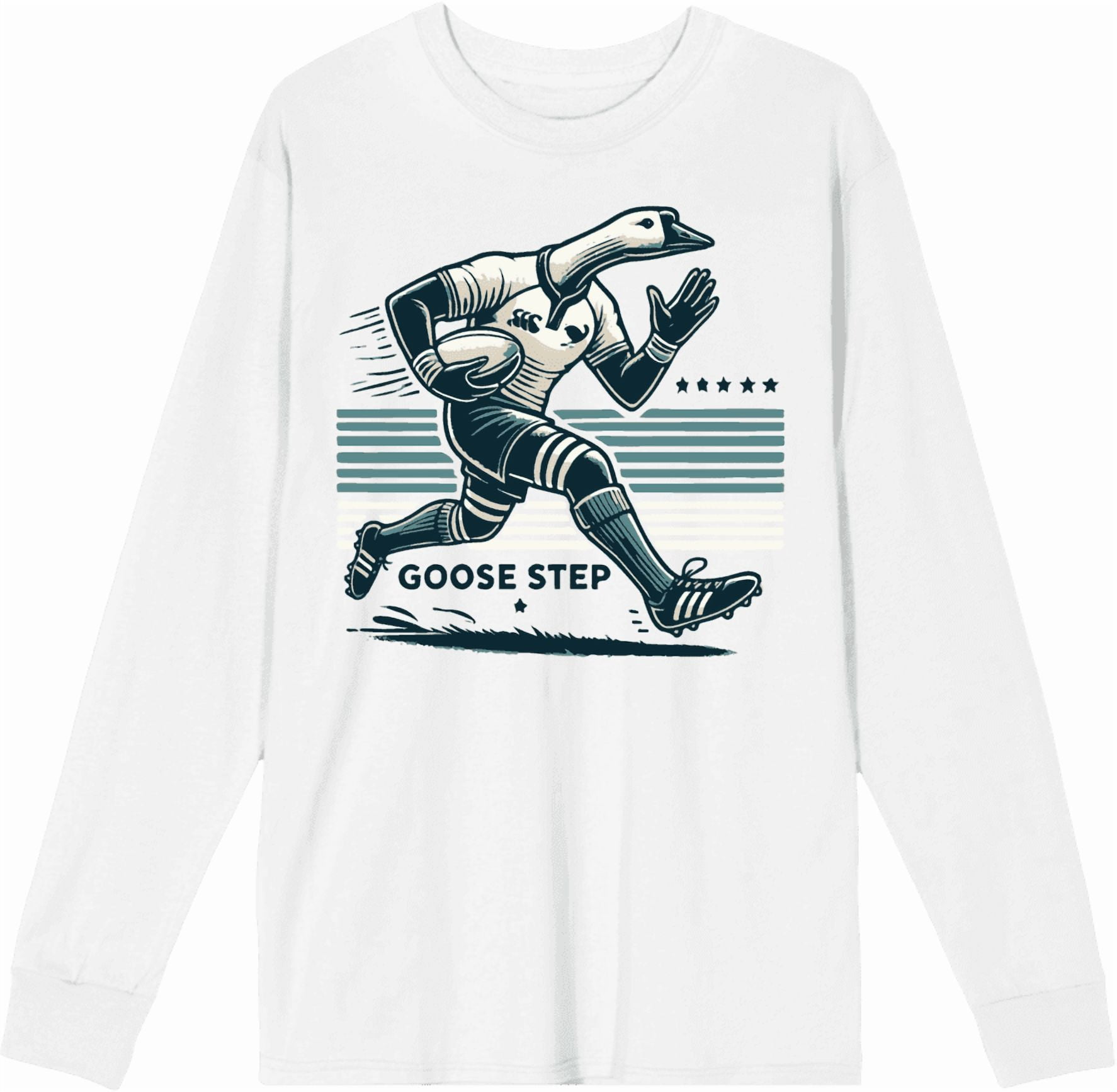 Rugby Goose Step Adult White Crew Neck Long Sleeve Tee-XL - Walmart.com