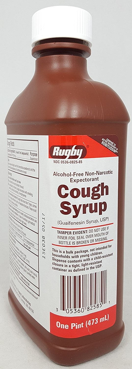 Rugby Guaifenesin Cough Syrup, 100 mg, 480 mL