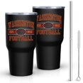 thumbnail image 1 of Rugby Is Cheaper Than Treatment - Rugby Player Tumbler with Splash Guard and Straw (30 Oz, Black), 1 of 7