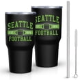 thumbnail image 1 of Rugby Is Cheaper Than Treatment - Rugby Player Tumbler with Splash Guard and Straw (30 Oz, Black), 1 of 7