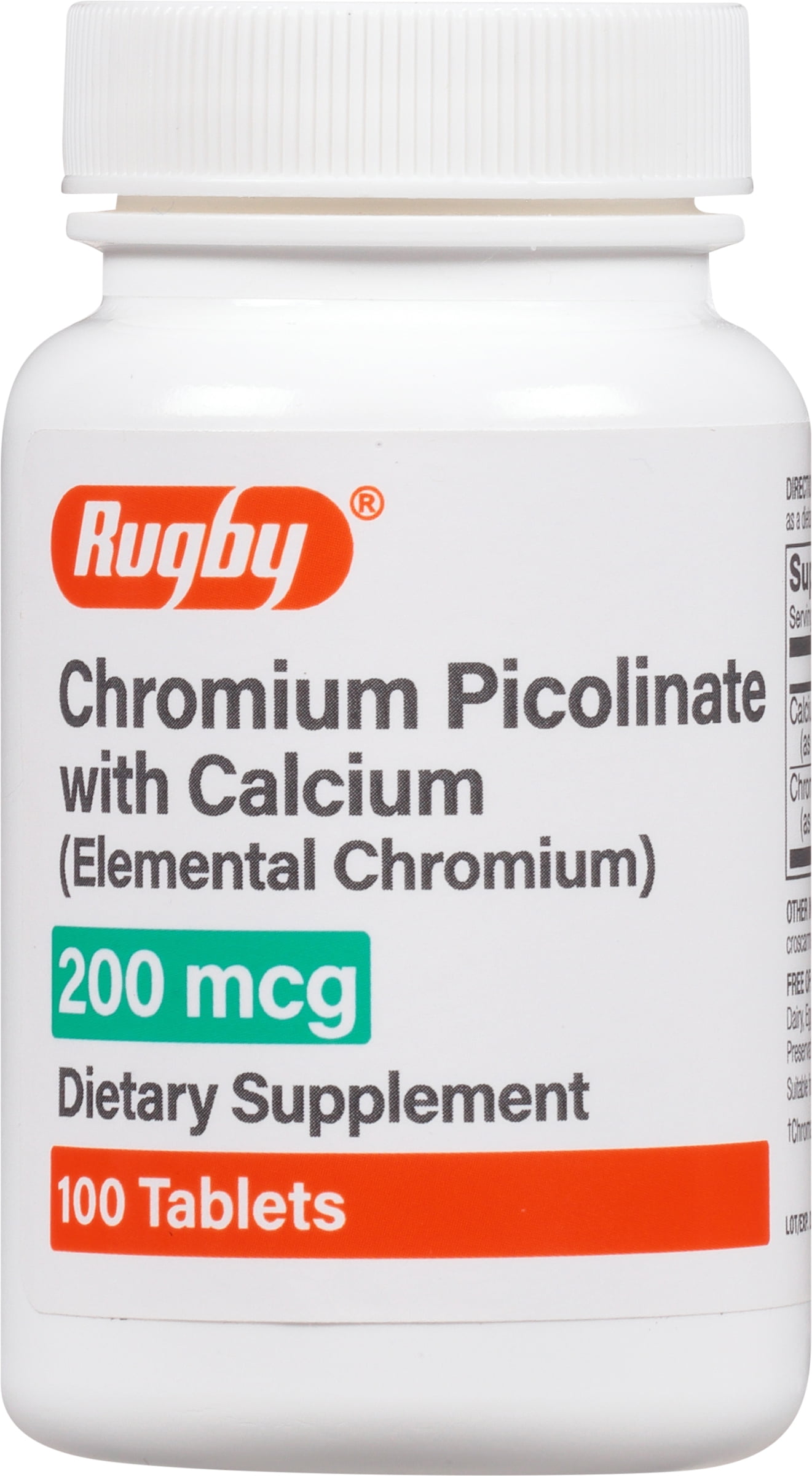 Rugby Laboratories Chromium Picolinate with Calcium (Elemental Chromium