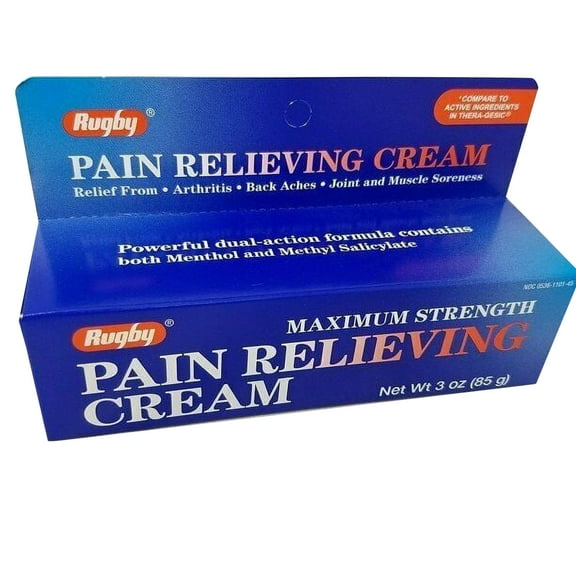 Rugby Maximum Strength Pain Relieving Cream, 3oz. Per Tube