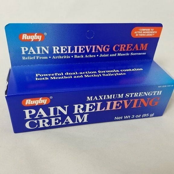Rugby Maximum Strength Pain Relieving Cream Dual Action Formula 3 Oz Pack of 2