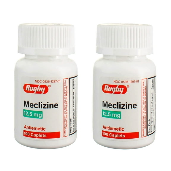 Rugby Meclizine Hcl 12.5 mg Caplets 100 ea (Pack of 2)