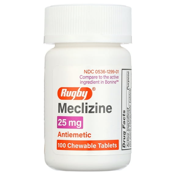 Rugby Meclizine Hydrochloride 25 mg. Tablets (100)