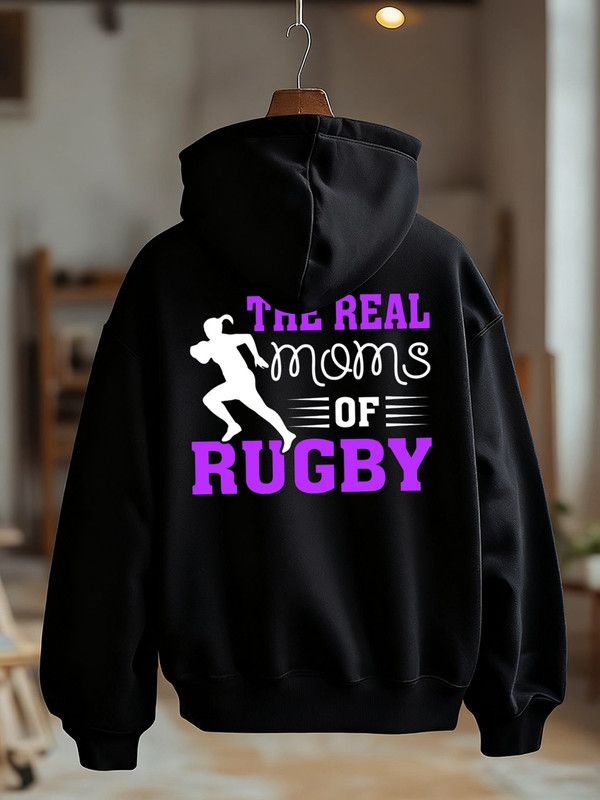 Rugby Mom Hoodie sweatshirt Exercise for men hoodies black Winter wear, vintage style, comfortable fit, patterned sweatshirt, streetwear lovers gym basketball Classic Unisex hoodie
