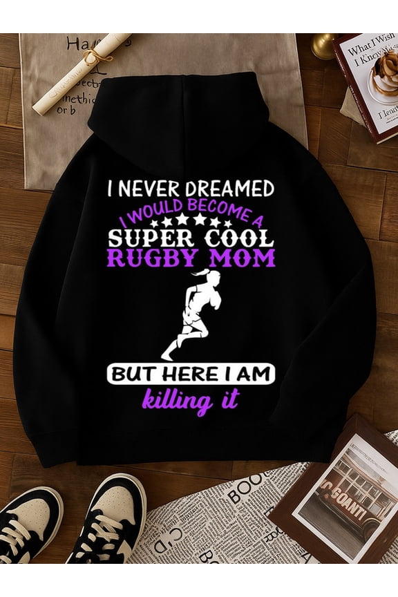 Rugby Mom Hoodie sweatshirt Exercise for men sweatshirts black autumn clothes hoodies aesthetic funny casual winter spring high quality gift basketball Running Basic Unisex hoodie