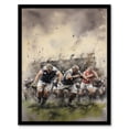 thumbnail image 1 of Rugby Mud Bowl Pushing Forward Action Painting For Him Fan Man Cave Artwork Framed Wall Art Print A4, 1 of 5