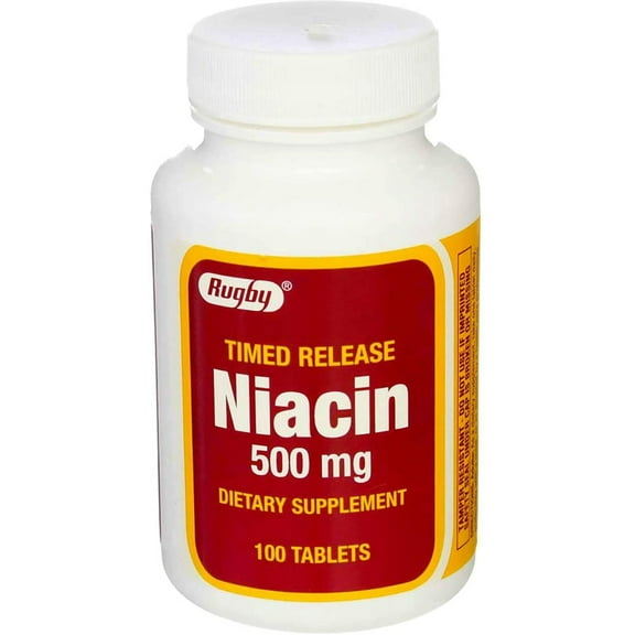 Rugby Niacin 500mg Timed Release Captabs 100ct